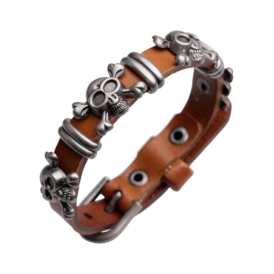 Bransoletka Gothic - Skull, Brown Inna marka