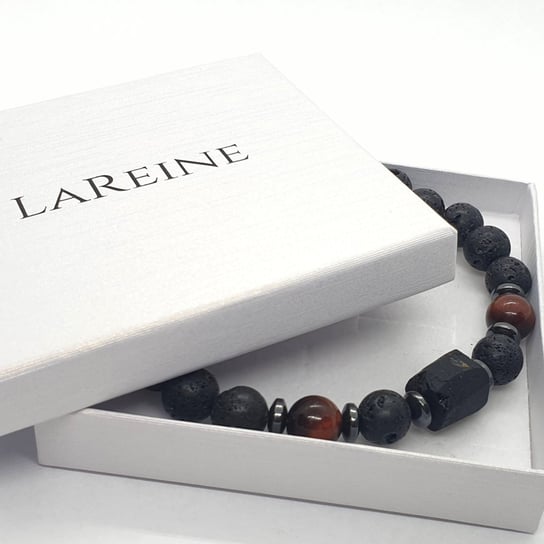 Bransoletka męska z turmalinem, lawą i bawolim okiem LaReine