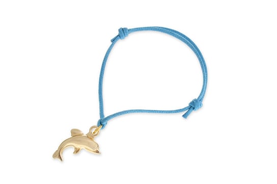Bransoletka Niebieska Złoty Delfin Amulet Jubileo