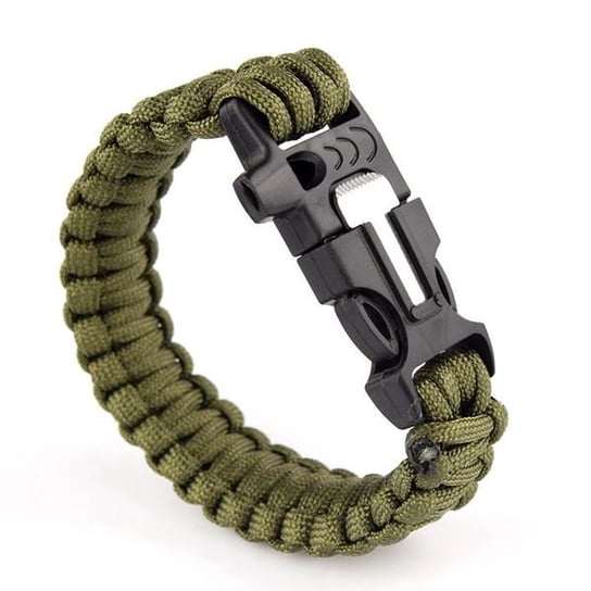 Bransoletka paracord 3w1 ARMY GREEN Gift World