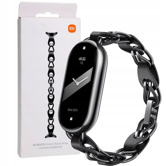 Bransoletka / pasek Xiaomi Leather Metal Bracelets do Xiaomi Smart Band 8, czarna Xiaomi