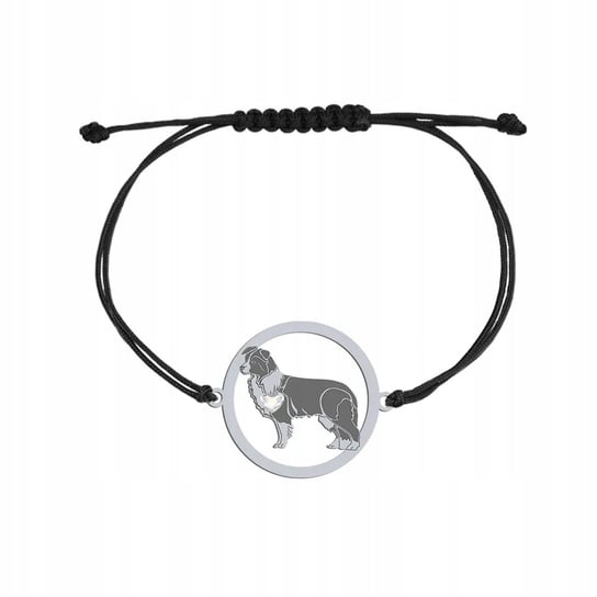 Bransoletka Srebrna Border Collie 925 Kobieta sznurek Prezent GRAWER GRATIS Mejk Jewellery