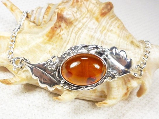Bransoletka srebrna z bursztynem 529-17 AMBERGRAND