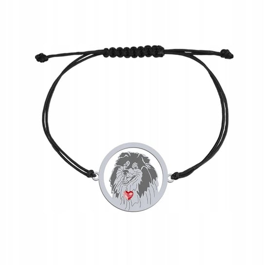 Bransoletka Srebrna z Owczarek Szkocki Długowłosy SREBRO 925 Sznurek GRAWER Mejk Jewellery