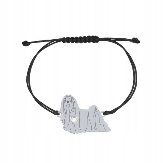 Bransoletka Srebrna z psem Maltese 925 Sznurek Kobieta Biżuteria GRAWER Mejk Jewellery