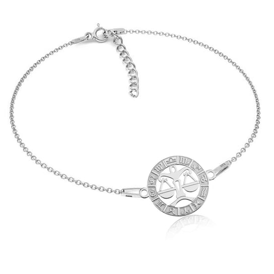 Bransoletka srebrna znak zodiaku Waga Nefryt