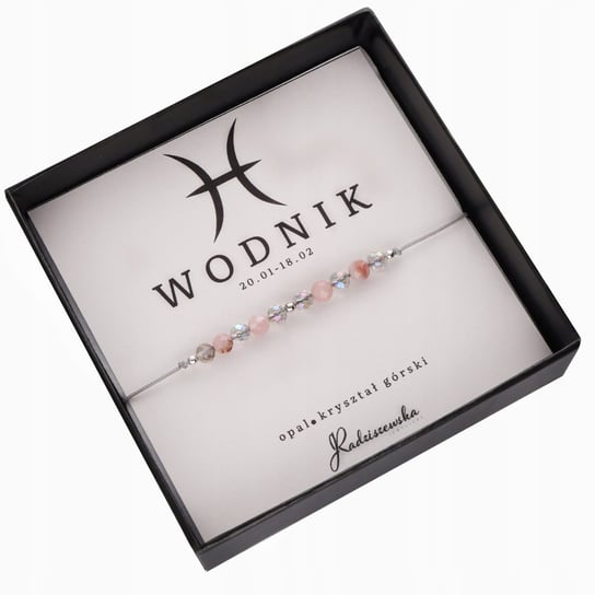 Bransoletka z Kamieni Naturalnych Zodiak WODNIK Opal Kryształ Górski 925 Radziszewska