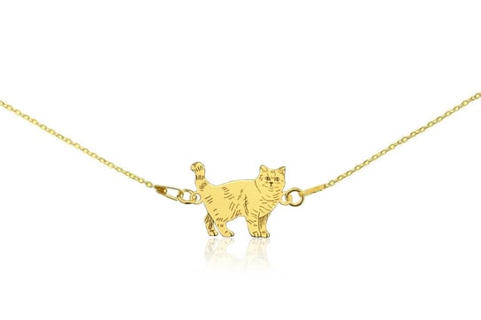 Bransoletka z kotem brytyjskim stojącym złotym na łańcuszku DeLaKinia