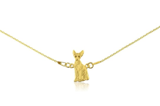 Bransoletka z kotem sfinksem złotym na łańcuszku DeLaKinia