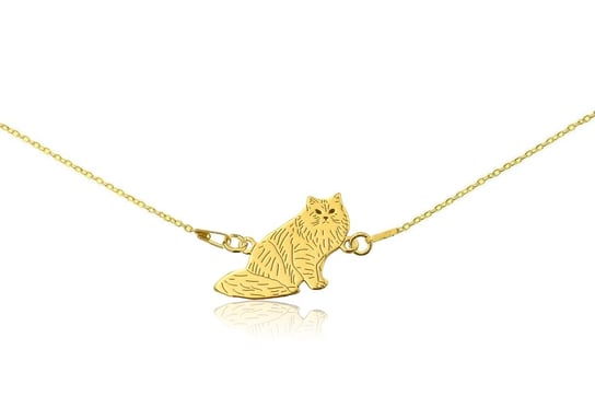 Bransoletka z kotem syberyjskim złotym na łańcuszku DeLaKinia