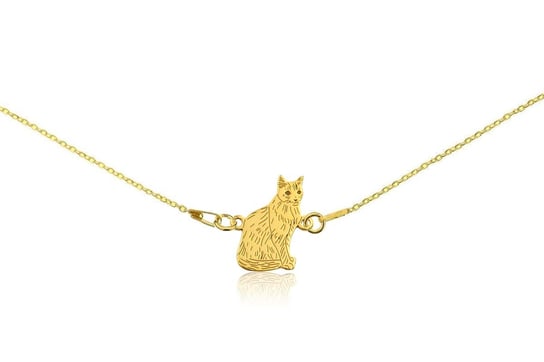 Bransoletka z kotem syjamskim złotym na łańcuszku DeLaKinia