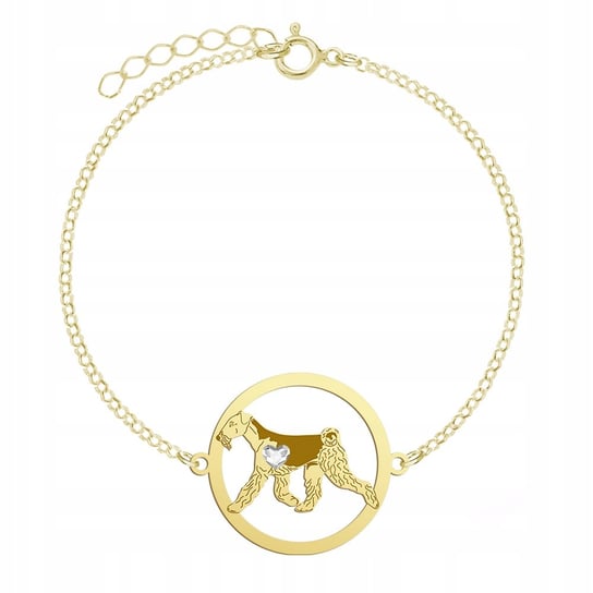 Bransoletka Złota Airedale Terrier 925 Biżuteria Kobieta GRAWER GRATIS Mejk Jewellery