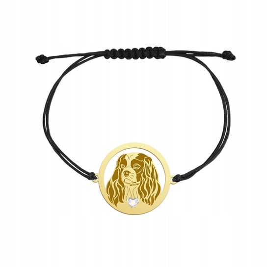 Bransoletka Złota Cavalier King Charles Spaniel 925 sznurek GRAWER GRATIS Mejk Jewellery