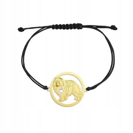 Bransoletka Złota z Chow chow 925 Sznurek Prezent Kobieta GRAWER GRATIS Mejk Jewellery