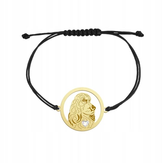 Bransoletka Złota z psem Cocker Spaniel Angielski 925 sznurek GRAWER GRATIS Mejk Jewellery