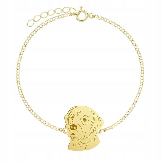 Bransoletka Złota z psem Golden Retriever 925 Łańcuszek Biżuteria GRAWER Mejk Jewellery