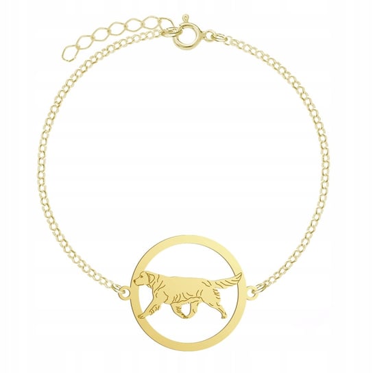 Bransoletka Złota z psem Golden Retriever 925 Łańcuszek GRAWER GRATIS Mejk Jewellery