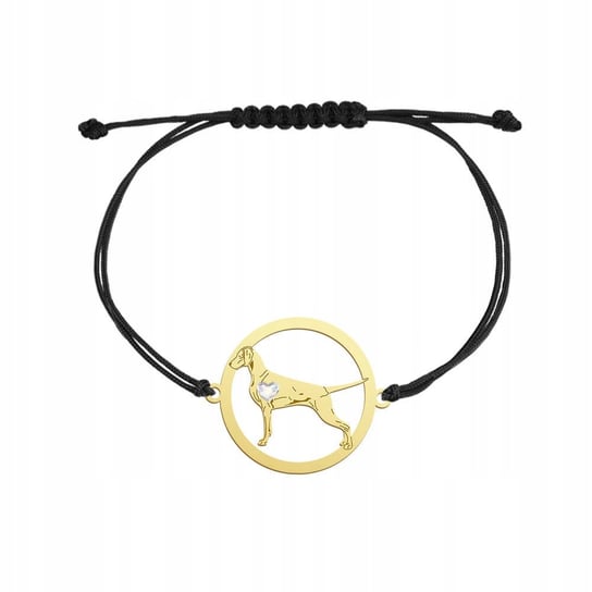 Bransoletka Złota z psem Wyżeł Weimarski - Weimaraner 925 Biżuteria GRAWER Mejk Jewellery