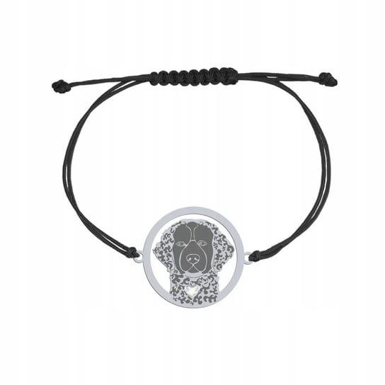 Bransolteka Srebrna z Curly Coated Retriever 925 Sznurek GRAWER GRATIS Mejk Jewellery