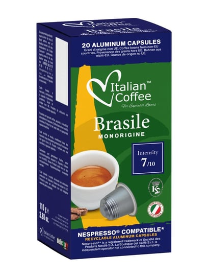 Brasile Monorigine kapsułki aluminiowe do Nespresso - 20 kapsułek Delicitaly