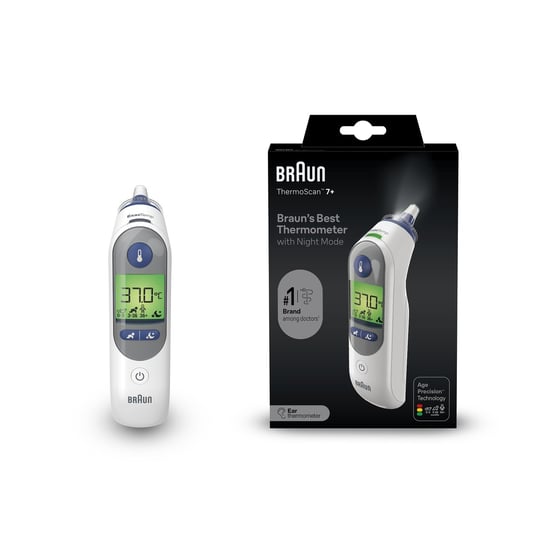 BRAUN IRT6520 THERMOSCAN 7 Termometr do ucha z Age Precision, podświetlany wyświetlacz Braun