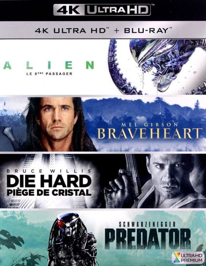 Braveheart - Waleczne Serce / Obcy - 8. pasażer Nostromo / Predator / Szklana pułapka Gibson Mel, Scott Ridley, McTiernan John