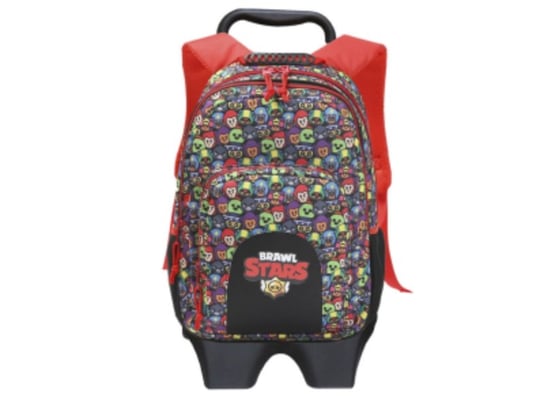 Brawl Stars – plecak młodzieżowy ze zdejmowanym wózkiem, akcesoria szkolne, czerwony (marki cyP) Inna marka