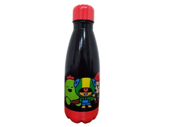 Brawl Stars Stalowa butelka 550 ml, butelka na wodę, kanister, butelka, kolor czarny, produkt oficjalny (marki CyP) Inna marka