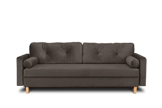 Brązowa sofa 3 osobowa rozkładana ERISO Konsimo