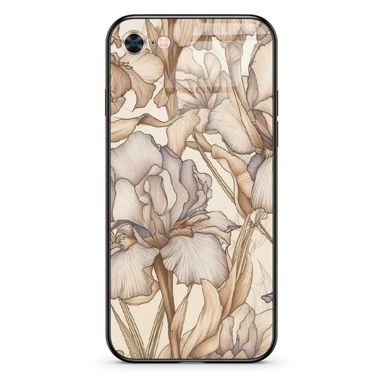 Brązowe Kwiaty - Iphone 8 Etui Szklane [Tif 28A] PieceofCase