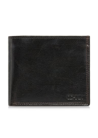 Brązowy niezapinany skórzany portfel męski PORMS-0555-89 OCHNIK