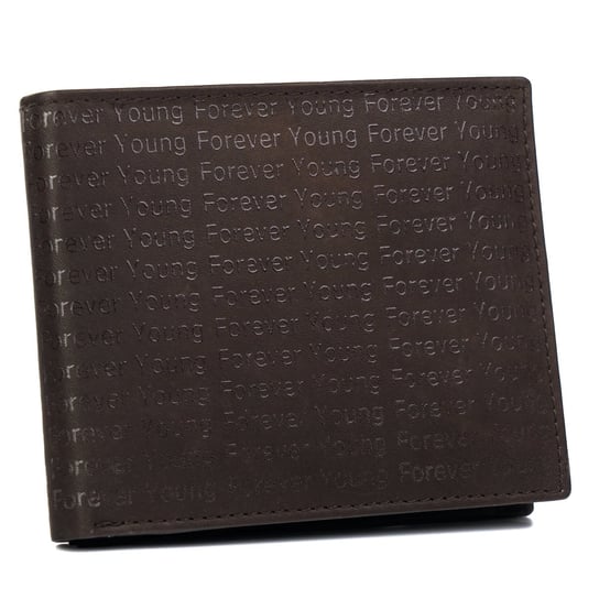 Brązowy portfel męski z monogramem Forever Young Forever Young