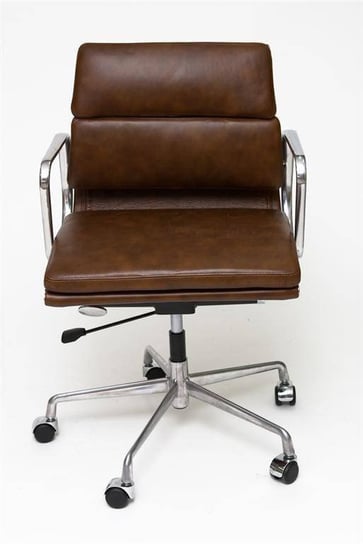 Brązowy skórzany fotel biurowy D2.DESIGN