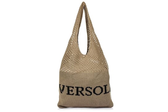 Brązowy worek Plażowy zakupowy A4 na lato torba bawełna C71 brązowy, beżowy Versoli