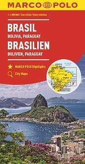 Brazylia Boliwia Paragwaj. Mapa 1:4000000 Marco Polo