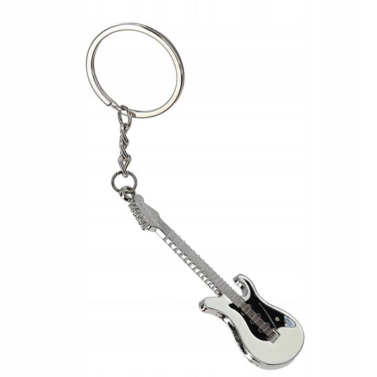 Brelok do kluczy elektryczna biała gitara najlepszy prezent dla gitarzysty Breloczek do kluczy