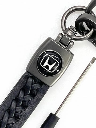 Brelok Do Kluczy Samochodowy Honda Metal Skóra Breloczek skórzany warkocz Inna marka