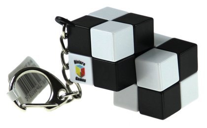 Brelok do kluczy z podwójną czarno-białą kostką 2x2x2 (karabinek) Riviera Games