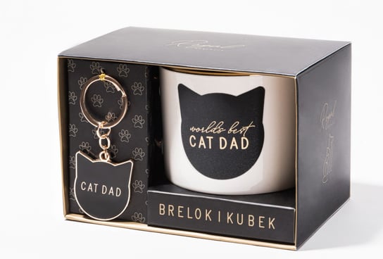 Brelok I Kubek, Royal Cat Dad, Czarny 250 ml, Be happy, czarny Be Happy