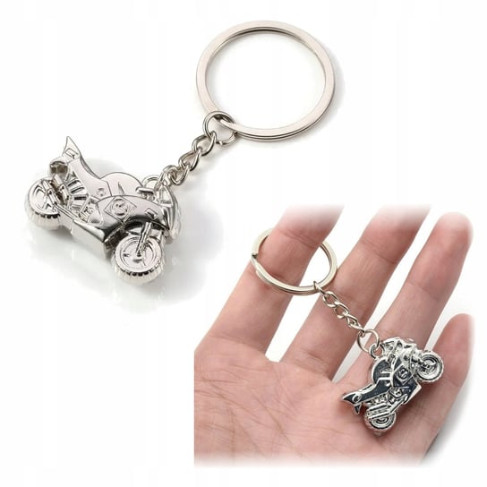 Brelok Motocykl Motor Srebrny Metalowy Do Kluczy Oryginalny Prezent HLO