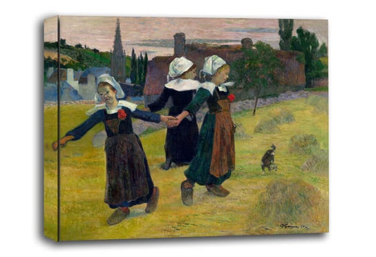 Breton Girls Dancing, Pont-Aven, Paul Gauguin - obraz na płótnie 70x50 cm Galeria Plakatu