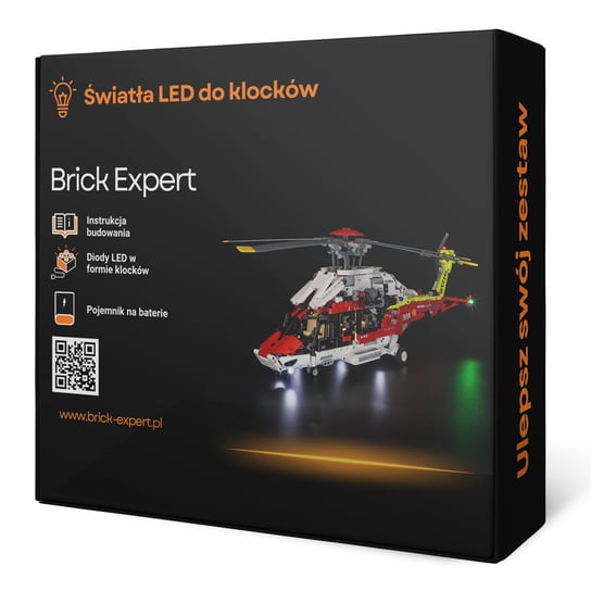 Brick Expert, Oświetlenie LED, do klocków, Helikopter ratunkowy Airbus H175 42145 Technic Brick Expert