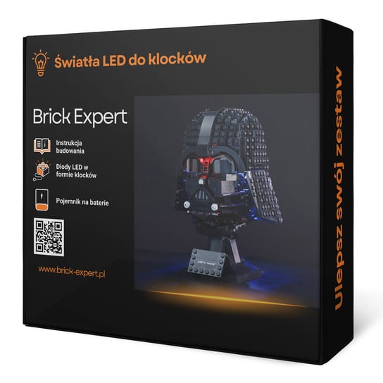 Brick Expert, Oświetlenie LED, do klocków, Star Wars Hełm Dartha Vadera 75304 Brick Expert