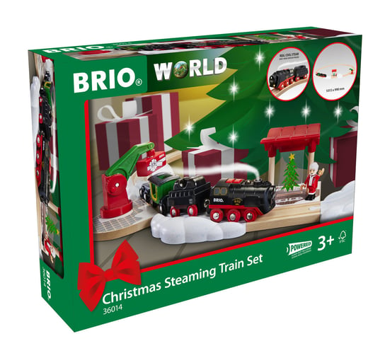 Brio, Świąteczny Zestaw z Kolejką na Parę na baterie, 36014 Brio