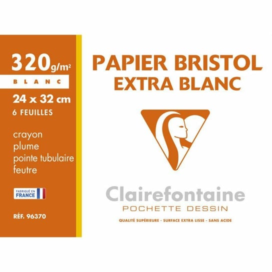 Bristol CLAIREFONTAINE 320g 24x32cm      6ark. Clairfontaine
