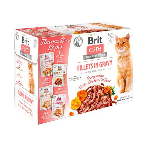 Brit Care Cat Adult Flavour Box – Mokra karma dla kota – Saszetka 12X85g Brit