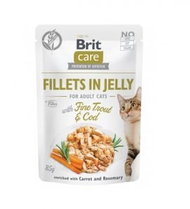 Brit Care Cat Filety z pstrąga i dorsza w galarecie 85g Brit