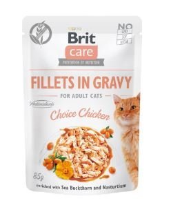 Brit Care Cat Pouches Fillets in gravy Choice Chicken 85g Brit