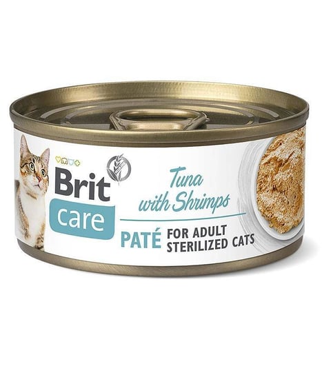 BRIT CARE CAT STERILIZED TUNA & SHRIMPS puszka dla kotów sterylizowanych z tuńczykiem i krewetkami 70g Brit
