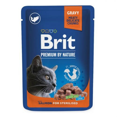 Brit Cat Premium Salmon For Sterilized - Mokra karma dla kota 100g Brit